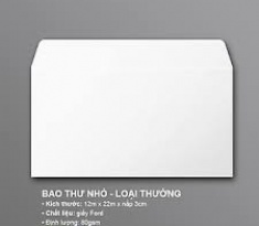 Bao thư trắng 12 x 22 cm