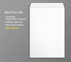 Bao thư trắng A4 -ĐL 100 (Xấp 100c)