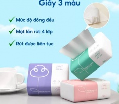 Khăn giấy rút nhỏ 3 màu