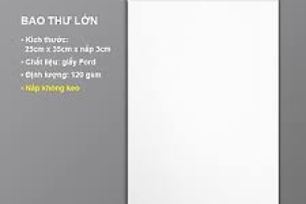 Bao thư trắng A4 -ĐL 100 (Xấp 100c)