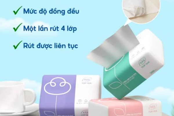 Khăn giấy rút nhỏ 3 màu
