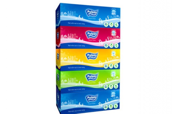 khăn giấy lụa pulppy hộp rút 180t